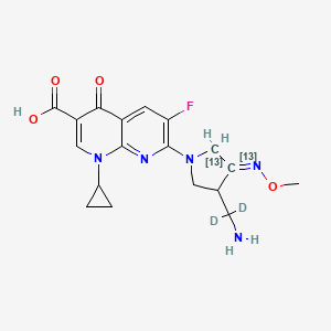 molecular formula C18H20FN5O4 B13862581 7-[(4E)-3-[amino(dideuterio)methyl]-4-methoxyimino(4,5-13C2)azolidin-1-yl]-1-cyclopropyl-6-fluoro-4-oxo-1,8-naphthyridine-3-carboxylic acid 