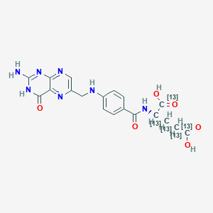molecular formula C19H19N7O6 B13862584 (2S)-2-[[4-[(2-amino-4-oxo-3H-pteridin-6-yl)methylamino]benzoyl]amino](1,2,3,4,5-13C5)pentanedioic acid 