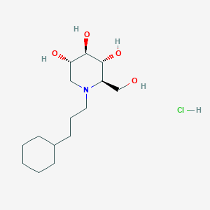 molecular formula C15H30ClNO4 B13862621 (2R,3R,4R,5S)-1-(3-cyclohexylpropyl)-2-(hydroxymethyl)piperidine-3,4,5-triol;hydrochloride 