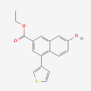 molecular formula C17H14O3S B13862628 Ethyl 7-hydroxy-4-(3-thienyl)-2-naphthoate 