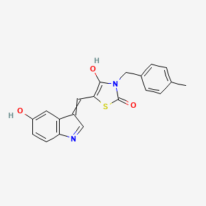 molecular formula C20H16N2O3S B13862636 (E)-5-((5-Hydroxy-1H-indol-3-yl)methylene)-3-(4-methylbenzyl)thiazolidine-2,4-dione 