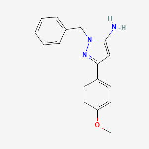 molecular formula C17H17N3O B1386264 1-Benzyl-3-(4-methoxyphenyl)-1H-pyrazol-5-amine CAS No. 1104867-18-6
