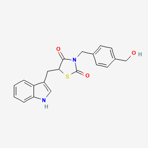 molecular formula C20H18N2O3S B13862658 5-((1H-Indol-3-yl)methyl)-3-(4-(hydroxymethyl)benzyl)thiazolidine-2,4-dione 