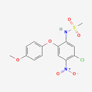 molecular formula C14H13ClN2O6S B13862668 N-(5-Chloro-2-(4-methoxyphenoxy)-4-nitrophenyl)methanesulfonamide 