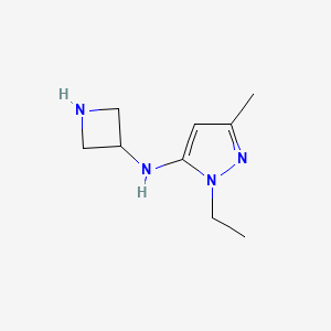 molecular formula C9H16N4 B13862674 N-(azetidin-3-yl)-2-ethyl-5-methylpyrazol-3-amine 