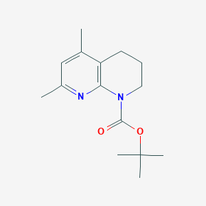 molecular formula C15H22N2O2 B13862686 tert-butyl 5,7-dimethyl-3,4-dihydro-2H-1,8-naphthyridine-1-carboxylate 