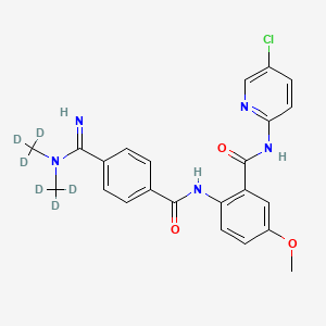 molecular formula C23H22ClN5O3 B13862713 2-[[4-[N,N-bis(trideuteriomethyl)carbamimidoyl]benzoyl]amino]-N-(5-chloropyridin-2-yl)-5-methoxybenzamide 