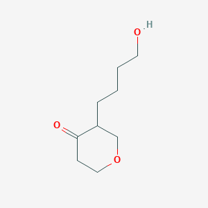 molecular formula C9H16O3 B13862719 3-(4-Hydroxybutyl)oxan-4-one 