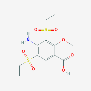 molecular formula C12H17NO7S2 B13862745 2-Methoxy-4-amino-3,5-diethylsulfonyl benzoic acid 