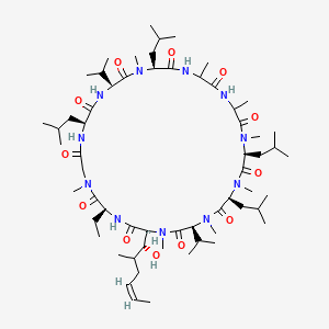 molecular formula C61H109N11O12 B13862793 (3S,6S,9S,18S,21S,24S,30S,33S)-30-ethyl-33-[(Z,1R)-1-hydroxy-2-methylhex-4-enyl]-1,4,7,10,12,15,19,28-octamethyl-6,9,18,24-tetrakis(2-methylpropyl)-3,21-di(propan-2-yl)-1,4,7,10,13,16,19,22,25,28,31-undecazacyclotritriacontane-2,5,8,11,14,17,20,23,26,29,32-undecone 