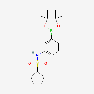 molecular formula C17H26BNO4S B13862804 N-[3-(4,4,5,5-tetramethyl-1,3,2-dioxaborolan-2-yl)phenyl]cyclopentanesulfonamide 