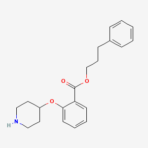 molecular formula C21H25NO3 B13862857 3-Phenylpropyl 2-piperidin-4-yloxybenzoate 