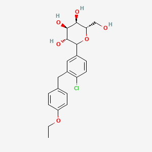 molecular formula C21H25ClO6 B13862914 (3R,4R,5R,6S)-1-(4-Chloro-3-(4-ethoxybenzyl)phenyl)-6-(hydroxymethyl)tetrahydro-2H-pyran-3,4,5-triol 