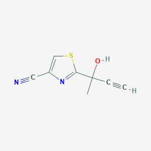 molecular formula C8H6N2OS B13862959 2-(2-Hydroxybut-3-yn-2-yl)-1,3-thiazole-4-carbonitrile 