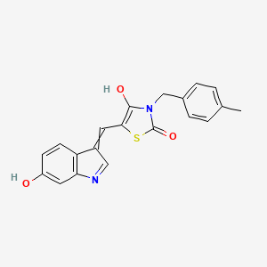 molecular formula C20H16N2O3S B13863029 (E)-5-((6-Hydroxy-1H-indol-3-yl)methylene)-3-(4-methylbenzyl)thiazolidine-2,4-dione 