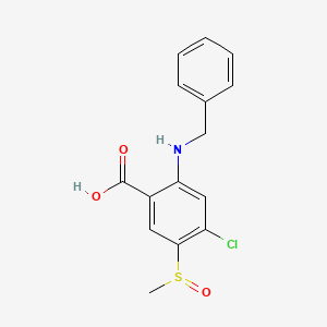 molecular formula C15H14ClNO3S B13863037 2-(Benzylamino)-4-chloro-5-methylsulfinylbenzoic acid 
