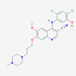 molecular formula C25H27Cl2N5O3 B13863058 5-Hydroxy-Des-5-Methoxy Bosutinib 