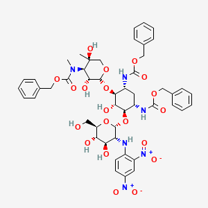 molecular formula C49H58N6O20 B13863090 Dibenzyl-3-((2,4-dinitrophenyl)amino)-5-hydroxycyclohexane-1,3-diyl-dicarbamate 