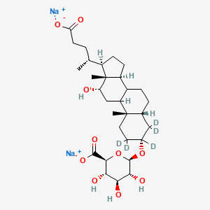 molecular formula C30H46Na2O10 B13863095 disodium;(2S,3S,4S,5R,6R)-6-[[(3R,5R,10S,12S,13R,14S,17R)-17-[(2R)-4-carboxylatobutan-2-yl]-2,2,3,4,4-pentadeuterio-12-hydroxy-10,13-dimethyl-1,5,6,7,8,9,11,12,14,15,16,17-dodecahydrocyclopenta[a]phenanthren-3-yl]oxy]-3,4,5-trihydroxyoxane-2-carboxylate 