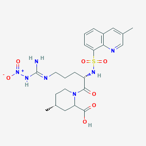 molecular formula C23H31N7O7S B13863125 (4R)-1-[N8-Nitro-N2-(3-methylquinoline-8-sulfonyl)-L-arginyl]-4-methylpiperidine-2-carboxylic Acid 