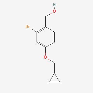 molecular formula C11H13BrO2 B13863131 [2-Bromo-4-(cyclopropylmethoxy)phenyl]methanol 
