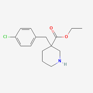 molecular formula C15H20ClNO2 B13863135 Ethyl 3-[(4-chlorophenyl)methyl]piperidine-3-carboxylate 