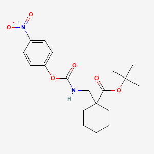 molecular formula C19H26N2O6 B13863146 Tert-butyl 1-(((4-nitrophenoxy)carbonylamino)methyl)cyclohexanecarboxylate 
