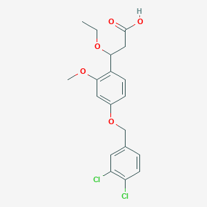 molecular formula C19H20Cl2O5 B13863160 3-[4-[(3,4-Dichlorophenyl)methoxy]-2-methoxyphenyl]-3-ethoxypropanoic acid 