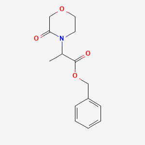 molecular formula C14H17NO4 B13863246 Benzyl 2-(3-oxomorpholino)propanoate 