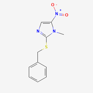 molecular formula C11H11N3O2S B13863277 2-(Benzylsulfanyl)-1-methyl-5-nitro-1H-imidazole CAS No. 1615-40-3