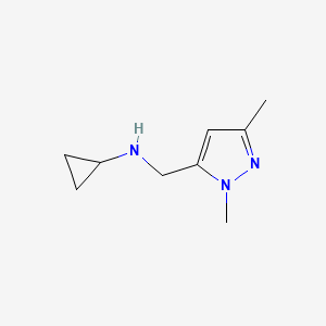 molecular formula C9H15N3 B13863285 N-[(2,5-dimethylpyrazol-3-yl)methyl]cyclopropanamine 