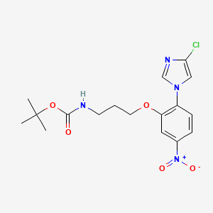 molecular formula C17H21ClN4O5 B13863331 tert-butyl N-[3-[2-(4-chloroimidazol-1-yl)-5-nitrophenoxy]propyl]carbamate 