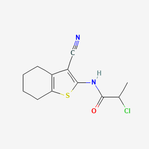 2-Chloro-N-(3-cyano-4,5,6,7-tetrahydro-1-benzothien-2-yl)propanamide