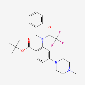 molecular formula C25H30F3N3O3 B13863359 Tert-butyl 2-[benzyl-(2,2,2-trifluoroacetyl)amino]-4-(4-methylpiperazin-1-yl)benzoate 