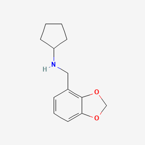 molecular formula C13H17NO2 B1386337 N-[(2H-1,3-benzodioxol-4-yl)methyl]cyclopentanamine CAS No. 1156165-37-5