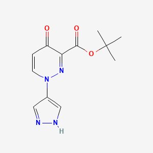 molecular formula C12H14N4O3 B13863382 tert-butyl-1-(1H-pyrazol-4-yl)-4-oxo-1,4-dihydropyridazine-3-carboxylate 