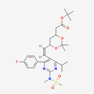 molecular formula C29H40FN3O6S B13863427 tert-Butyl-2-((4S,6R)-6-((E)-2-(4-(4-fluorophenyl)-6-isopropyl-2-(N-methylmethylsulfonamido)pyrimidin-5-yl)vinyl)-2,2-dimethyl-1,3-dioxan-4-yl)acetate 