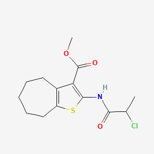 Methyl 2-[(2-chloropropanoyl)amino]-5,6,7,8-tetra-hydro-4H-cyclohepta[b]thiophene-3-carboxylate