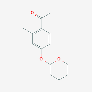 molecular formula C14H18O3 B13863456 1-[2-Methyl-4-(oxan-2-yloxy)phenyl]ethanone 
