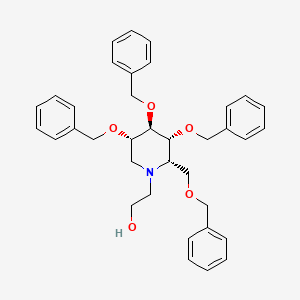 molecular formula C36H41NO5 B13863578 (2S,3R,4R,5S)-3,4,5-Tris(phenylmethoxy)-2-[(phenylmethoxy)methyl]-1-piperidineethanol 