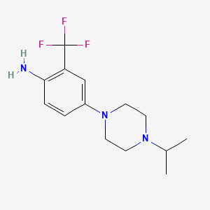 molecular formula C14H20F3N3 B1386362 Benzenamine, 4-[4-(1-methylethyl)-1-piperazinyl]-2-(trifluoromethyl)- CAS No. 1155111-03-7