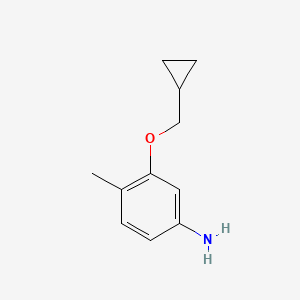 molecular formula C11H15NO B1386368 3-(Cyclopropylmethoxy)-4-methylaniline CAS No. 1155956-52-7