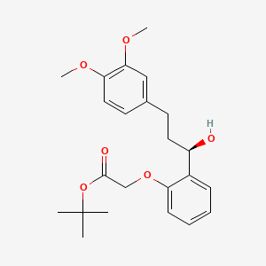 molecular formula C23H30O6 B13863689 (R)-tert-Butyl 2-(2-(3-(3,4-Dimethoxyphenyl)-1-hydroxypropyl)phenoxy)acetate 