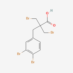 molecular formula C11H10Br4O2 B13863719 2,2-Bis(bromomethyl)-3-(3,4-dibromophenyl)propanoic acid 