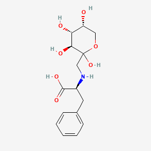 molecular formula C15H21NO7 B13863822 N-(1-Deoxy-D-fructos-1-yl)-L-phenylalanine; (S)-1-[(1-Carboxy-2-phenylethyl)amino]-1-deoxy-D-fructose; 1-[(a-Carboxyphenethyl)amino]-1-deoxy-fructose; N-(1'-Carboxy-2'-phenylethyl)amino-1-deoxyfructose 