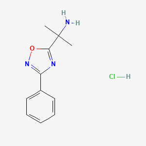 molecular formula C11H14ClN3O B13863834 alpha,alpha-Dimethyl-3-phenyl-1,2,4-oxadiazole-5-methanamine Hydrochloride 