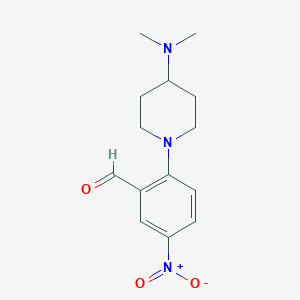 2-(4-(Dimethylamino)piperidin-1-yl)-5-nitrobenzaldehyde