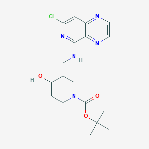 molecular formula C18H24ClN5O3 B13863840 Tert-butyl 3-[[(7-chloropyrido[3,4-b]pyrazin-5-yl)amino]methyl]-4-hydroxypiperidine-1-carboxylate 