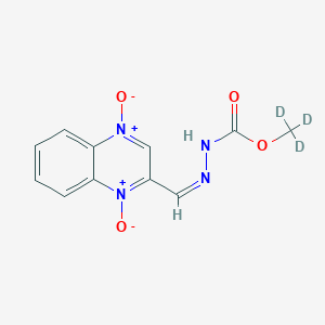 molecular formula C11H10N4O4 B13863848 trideuteriomethyl N-[(Z)-(1,4-dioxidoquinoxaline-1,4-diium-2-yl)methylideneamino]carbamate 