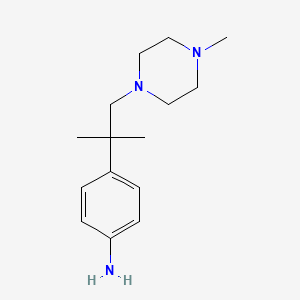 molecular formula C15H25N3 B13863889 4-[2-Methyl-1-(4-methylpiperazin-1-yl)propan-2-yl]aniline 